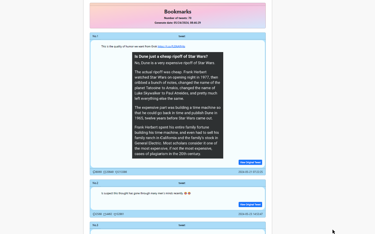 TwBookmarks2Ebook - 将所有Twitter收藏的推文转为电子书截图5
