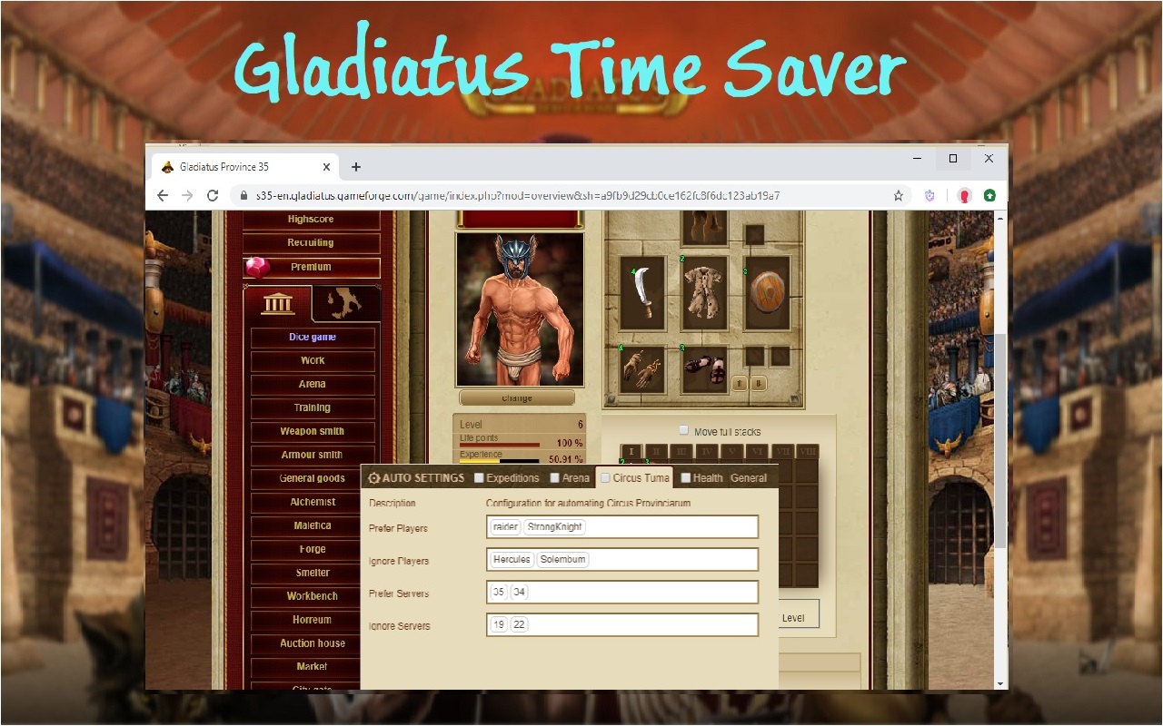 Gladiatus Time Saver (Gladiatus Bot)截图1