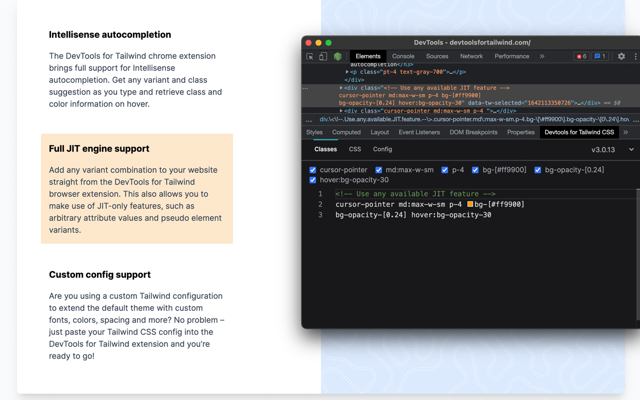Devtools for Tailwind CSS截图3