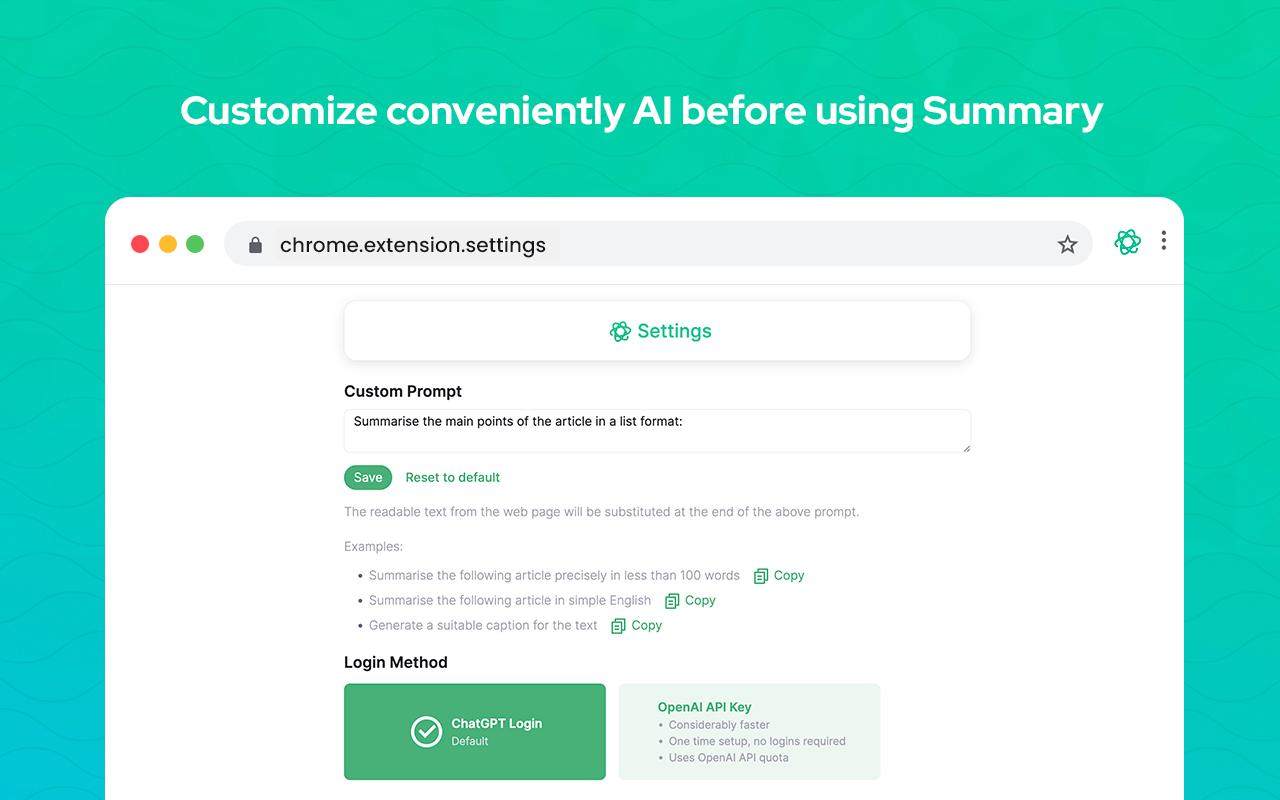 Chrome 的 ChatGPT 摘要 - OpenAI截图1