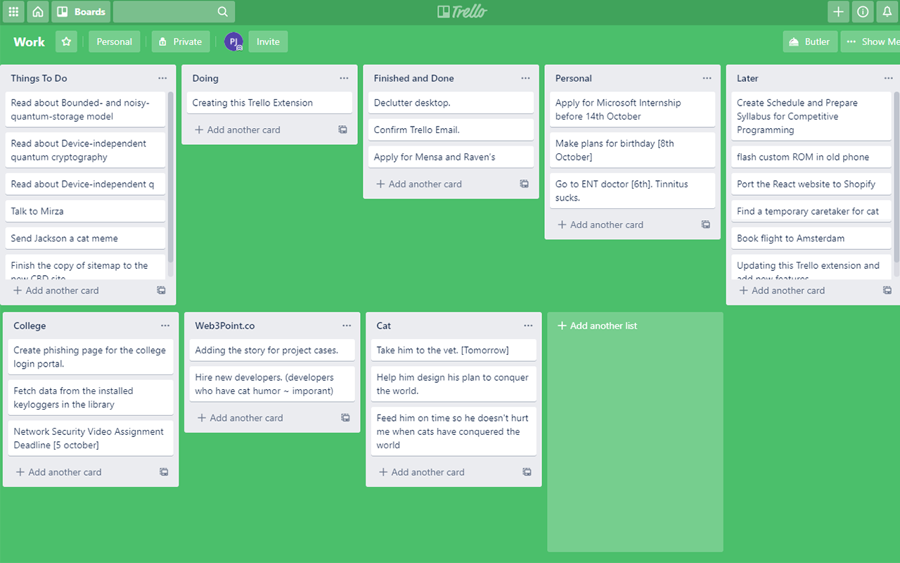 Trello Grid Layout and Confetti Extension截图1