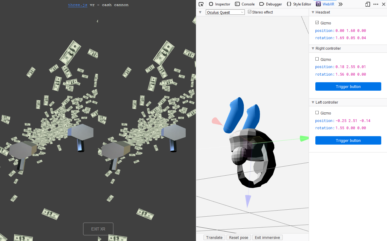 WebXR API Emulator截图1