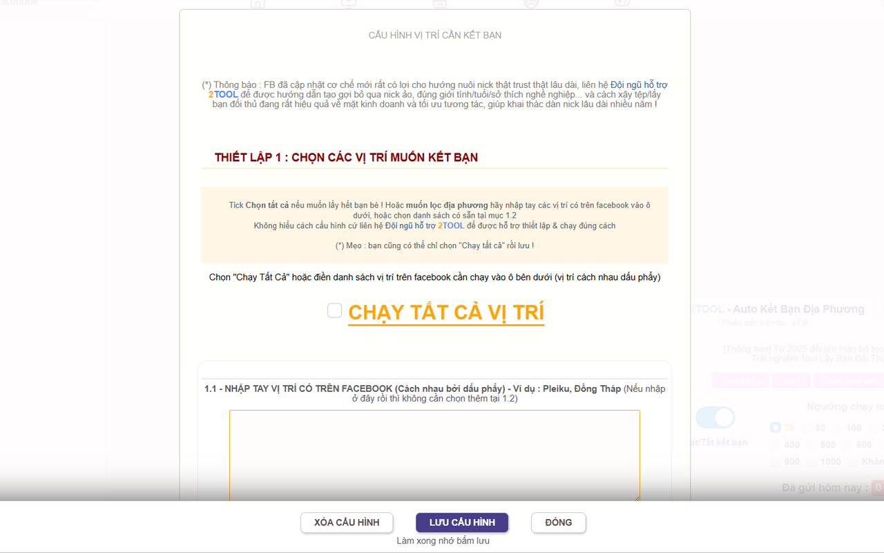 2TOOL - Auto Kết Bạn Địa Phương trên facebook截图5