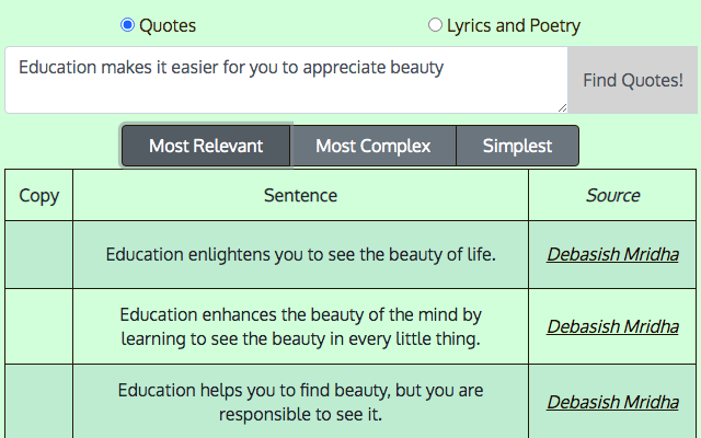 Spruce: Find quotes and lyrics截图2