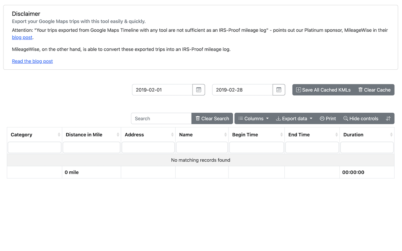 Free Google Maps Timeline Export to Excel截图1