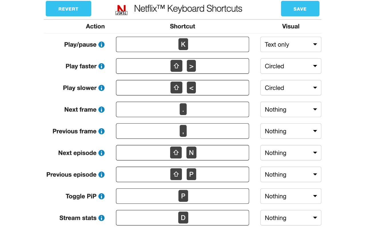 Netflix Keyboard Shortcuts截图2