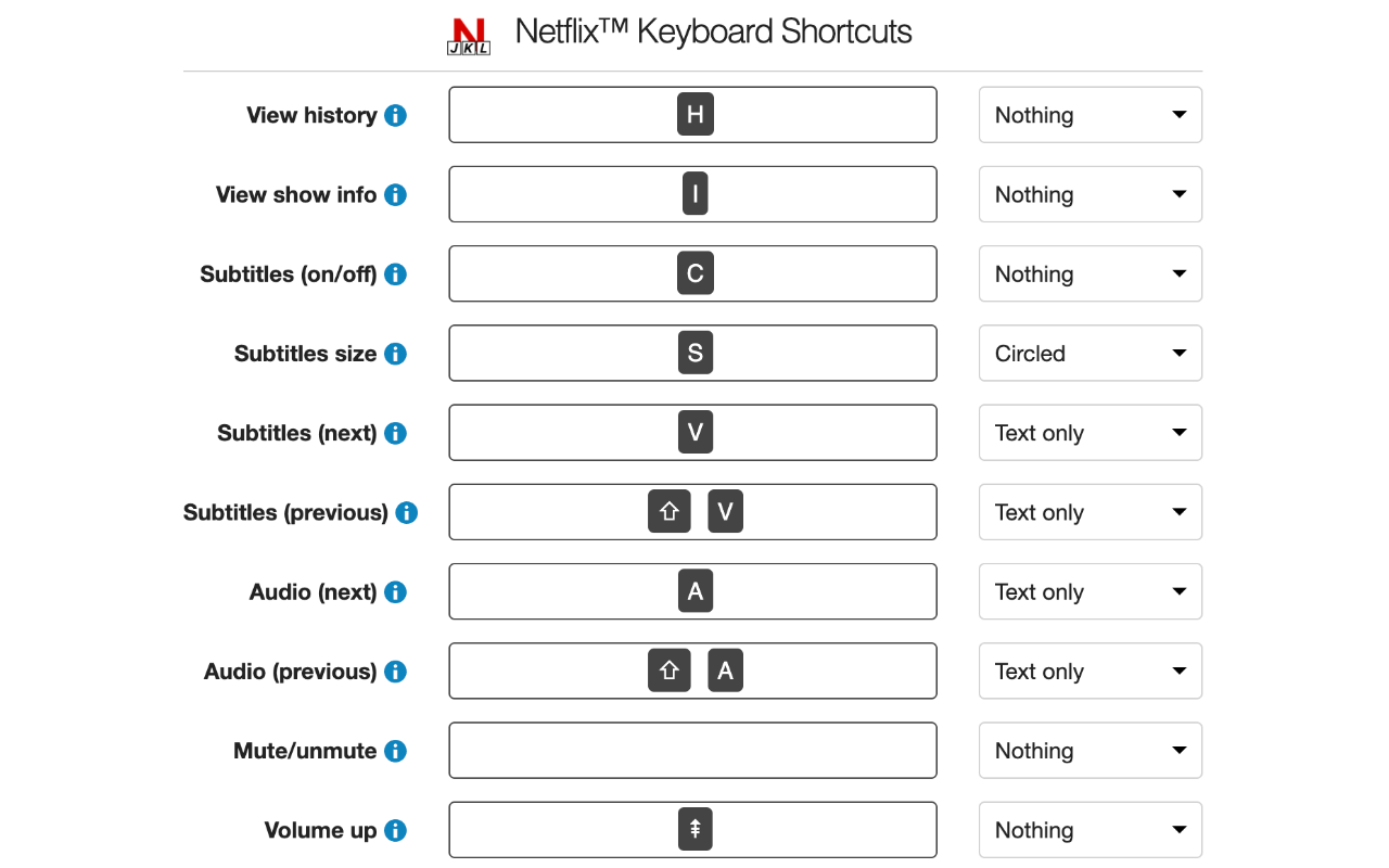 Netflix Keyboard Shortcuts截图3