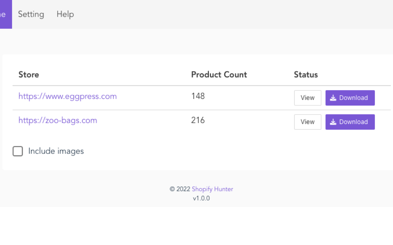 Shopify猎手 - 商品抓取导出店铺跟踪分析神器截图1