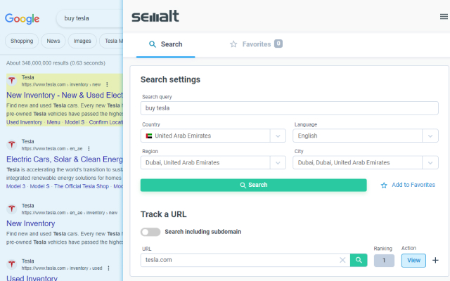 Semalt的Google™ SERP模拟器截图2