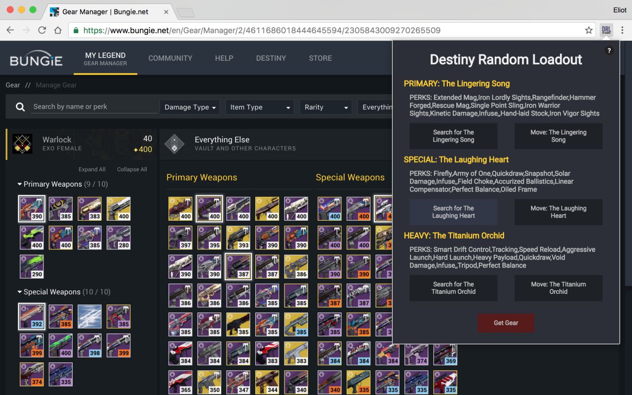 Destiny Random Loadout截图1
