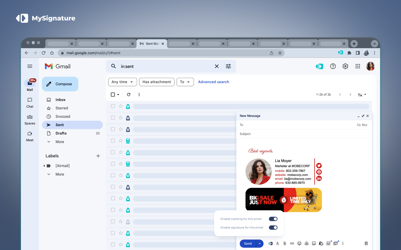 Email Signature & Email Tracker. MySignature截图3