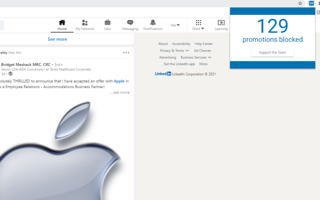 Zelos - AdBlock for LinkedIn截图2