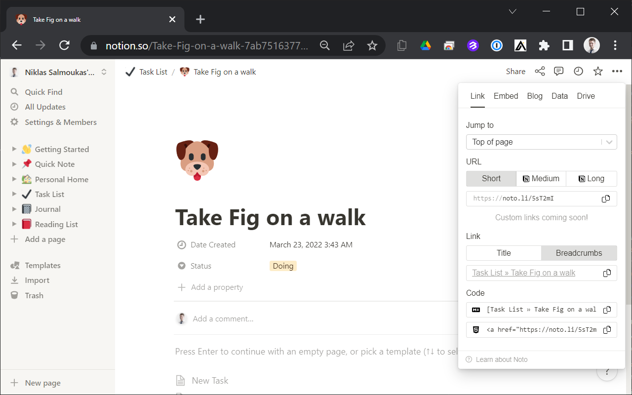 Noto - Notion URL shortener and beautifier截图2