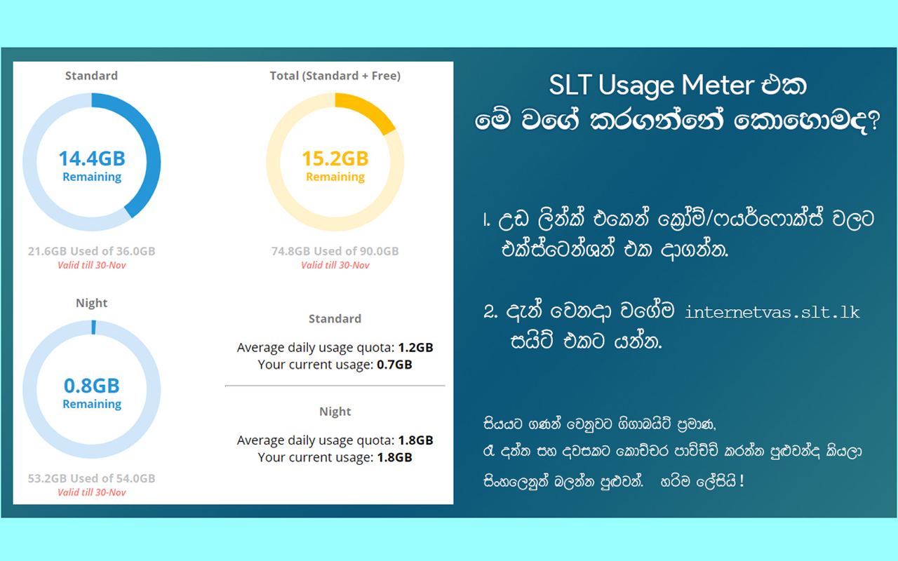 Night Time Data on SLT Usage Meter截图1