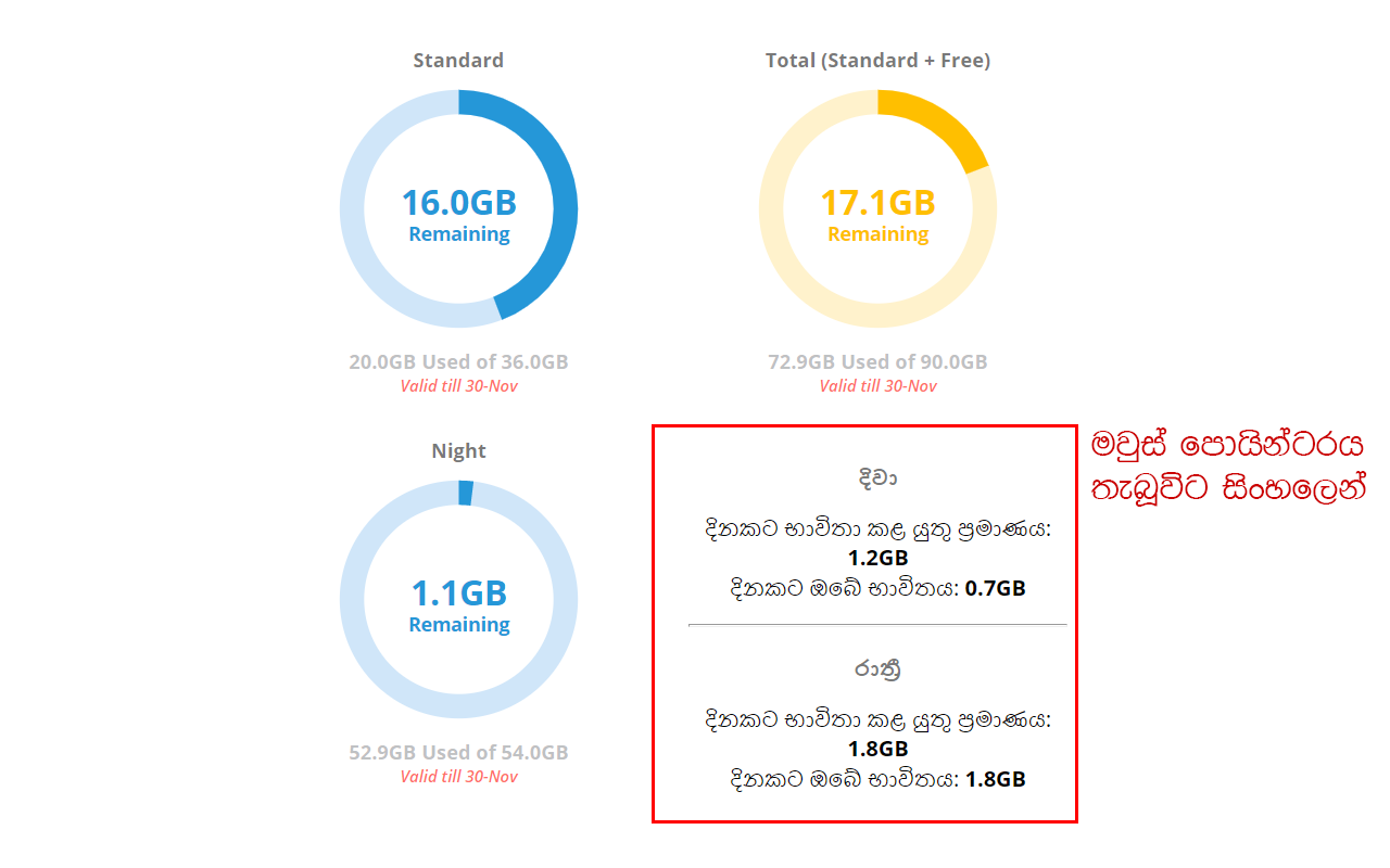 Night Time Data on SLT Usage Meter截图4