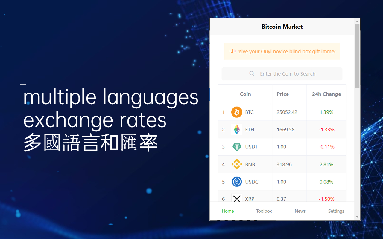 比特币行情 上班盯盘助手 - 综合欧易okx、币安等交易所截图1