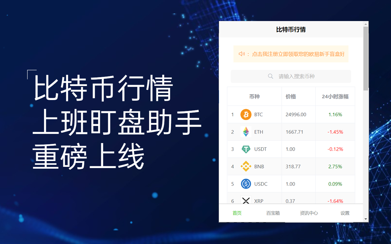 比特币行情 上班盯盘助手 - 综合欧易okx、币安等交易所截图2