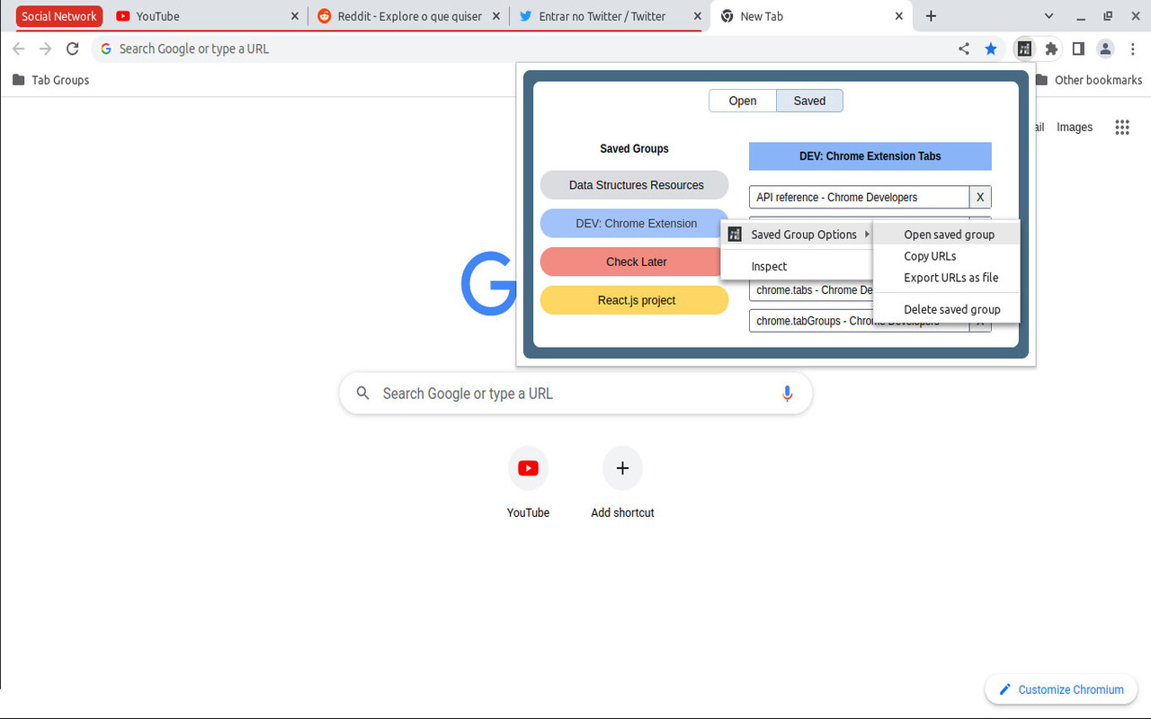 Tab Groups to Bookmarks截图1