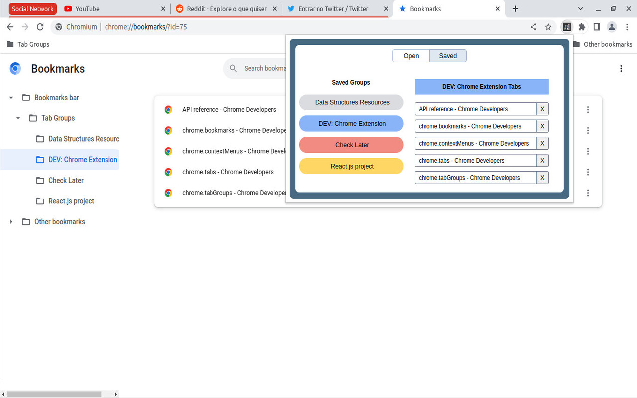 Tab Groups to Bookmarks截图2