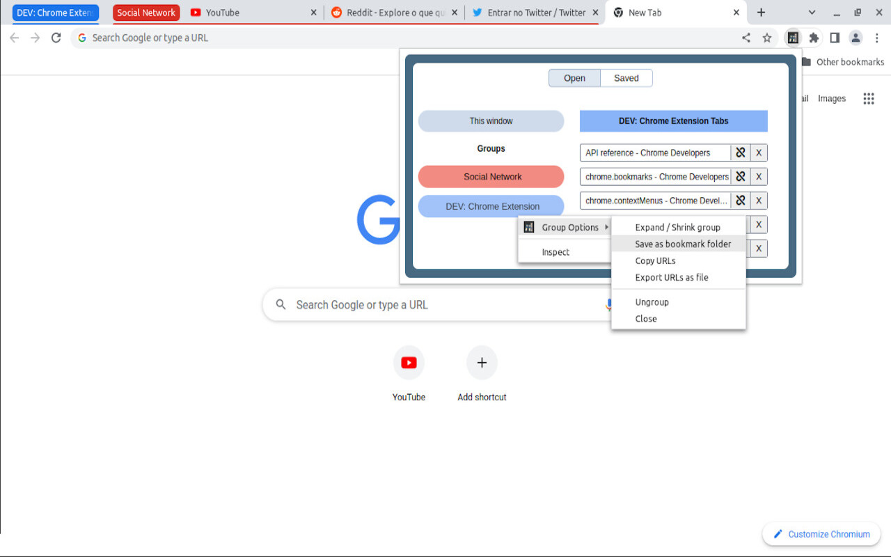 Tab Groups to Bookmarks截图3