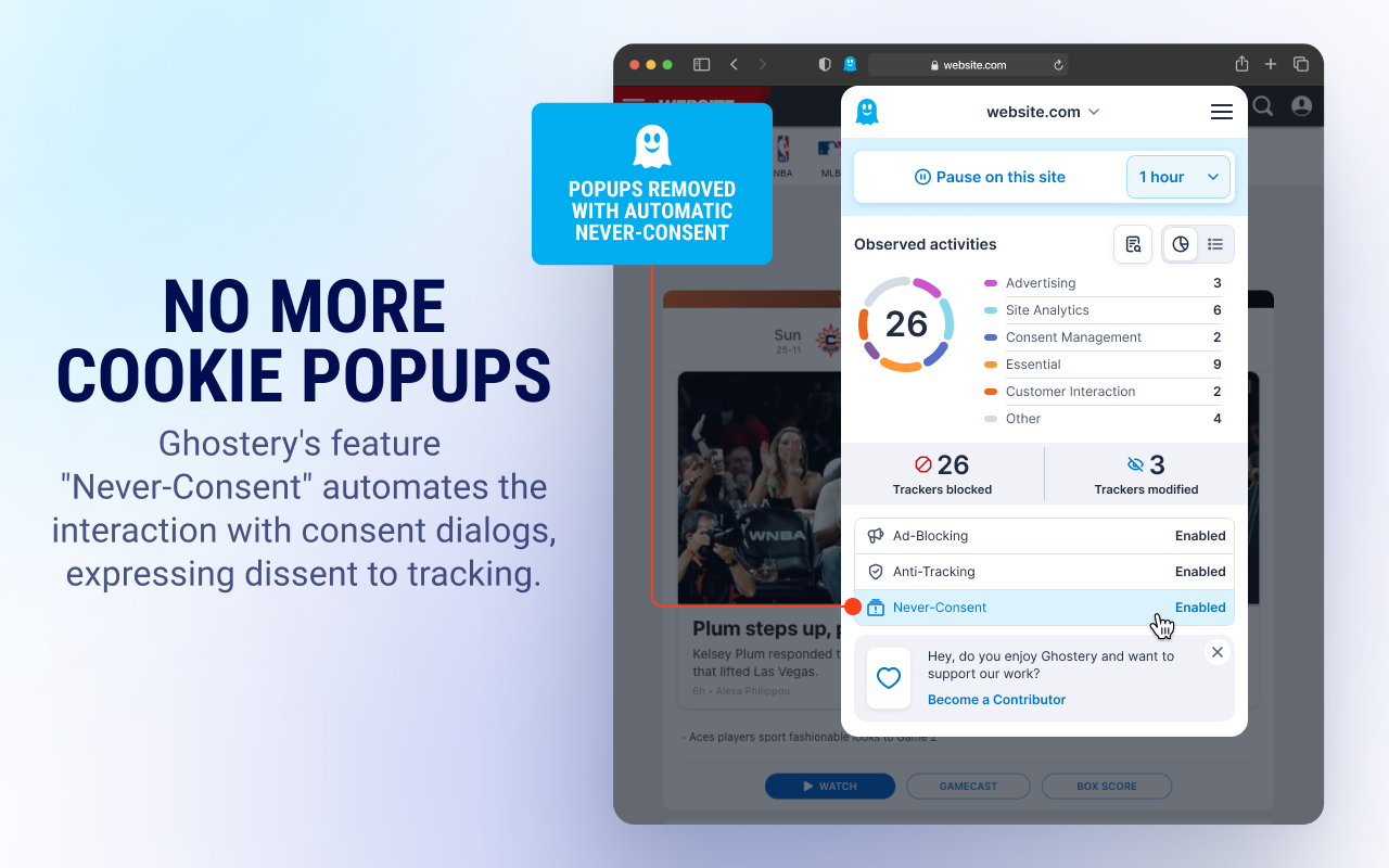 Ghostery 跟踪器和广告拦截器 - 隐私广告拦截器截图1