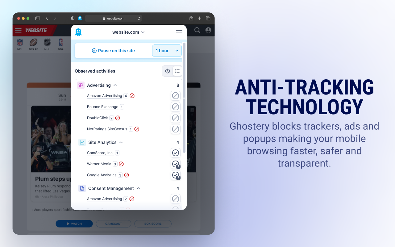 Ghostery 跟踪器和广告拦截器 - 隐私广告拦截器截图2