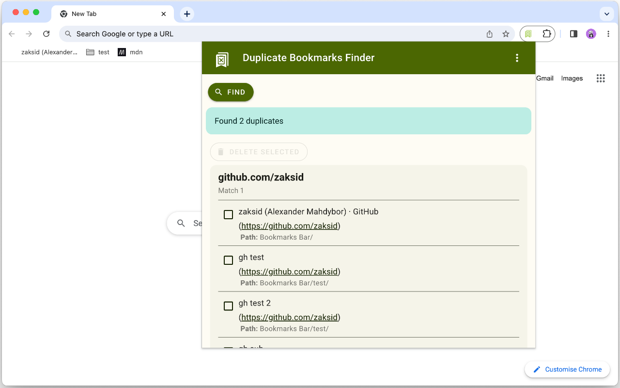 Duplicate Bookmarks Finder截图1