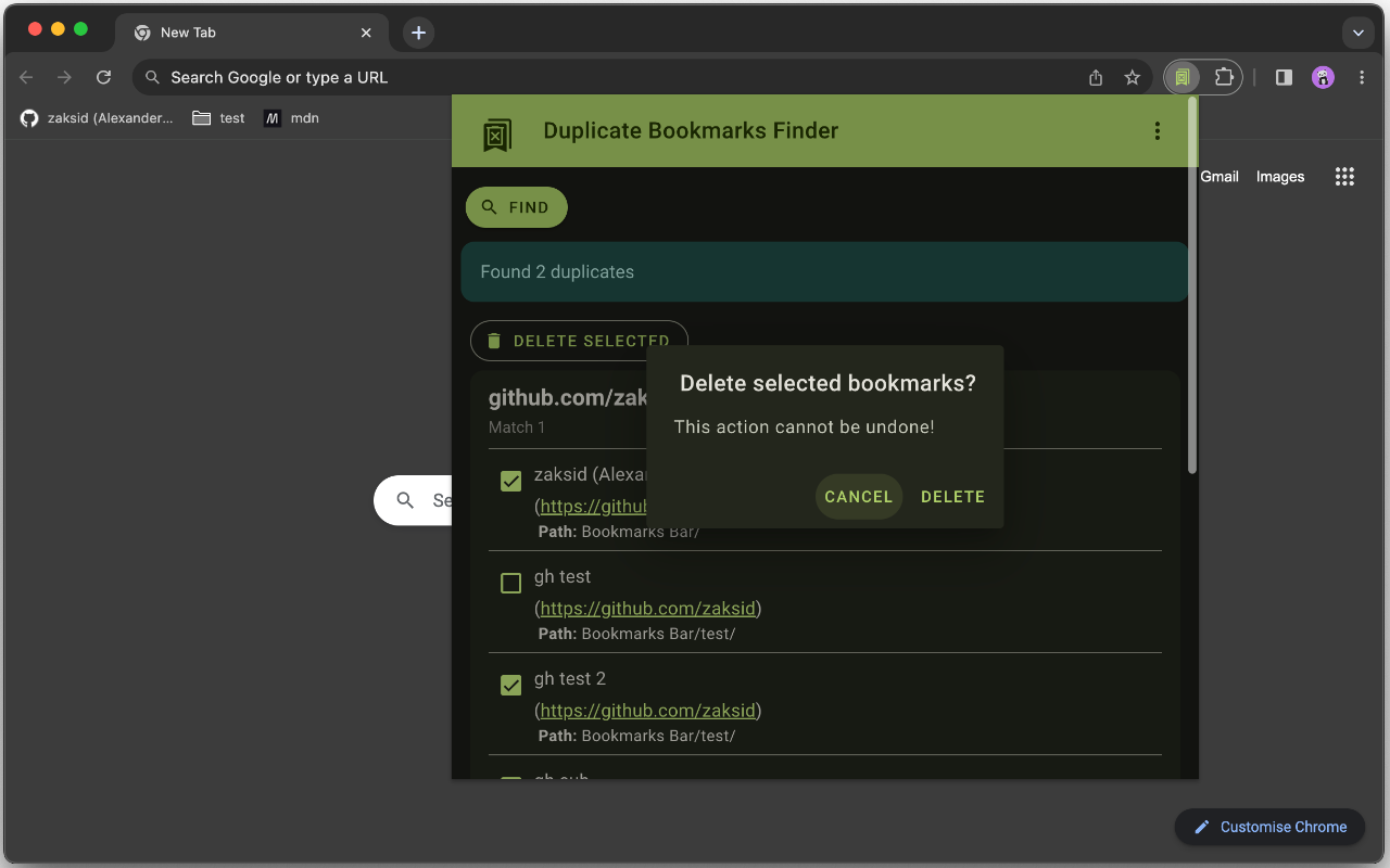 Duplicate Bookmarks Finder截图4