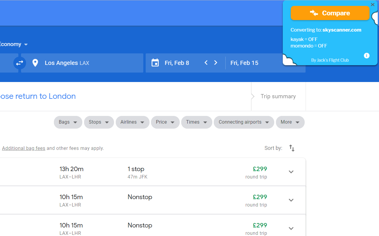 Flight Fare Compare - Google Flights Tool截图1