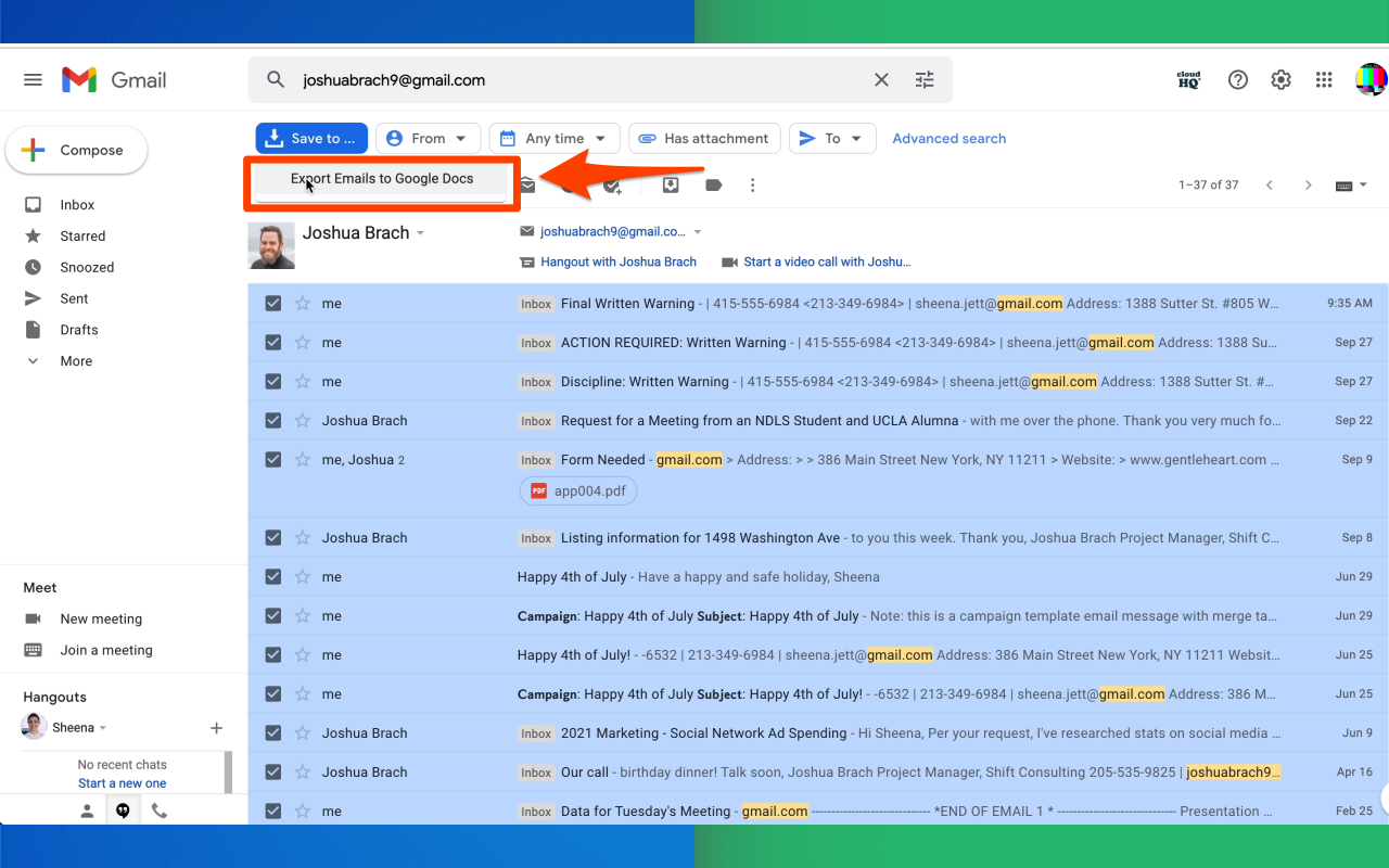 Export Emails to Docs截图4
