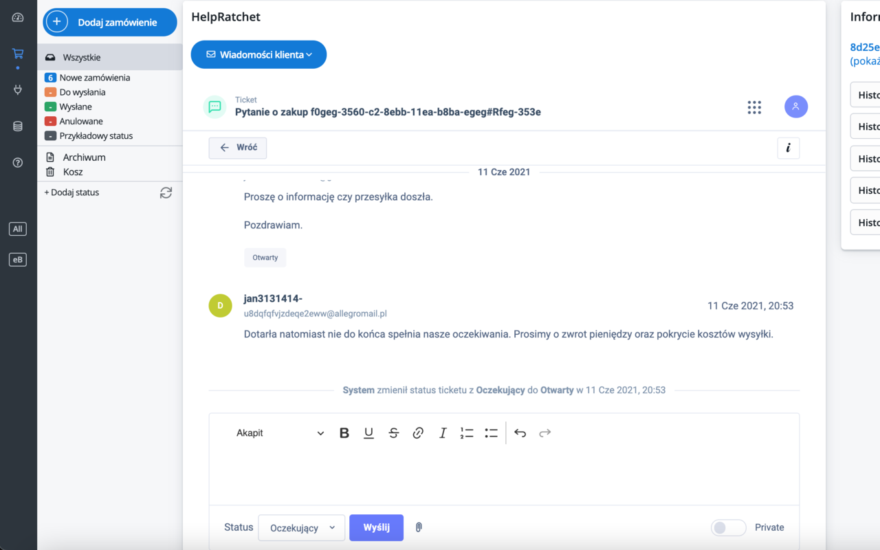 HelpRatchet - HelpDesk for BaseLinker截图1