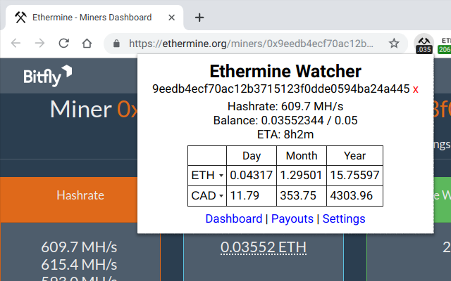 Ethermine Watcher截图1