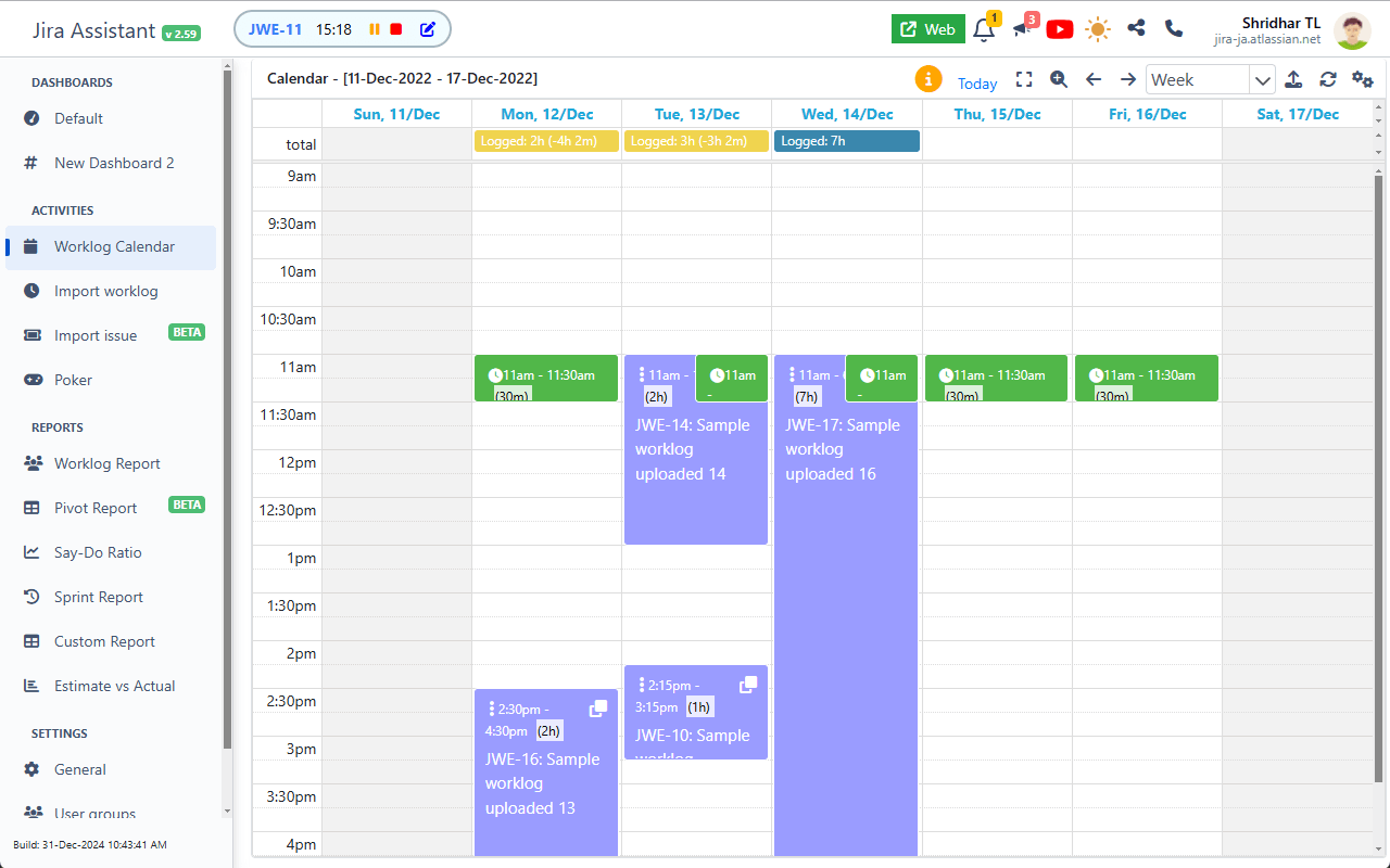 Jira Assistant: Worklog, Sprint report, etc截图4