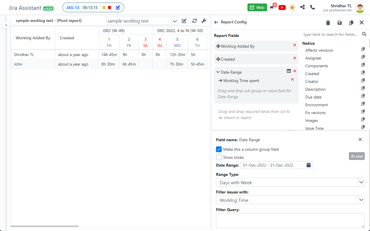 Jira Assistant: Worklog, Sprint report, etc截图5