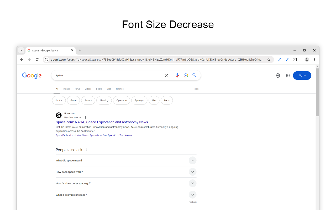 Font Size Decrease for Google Chrome截图1