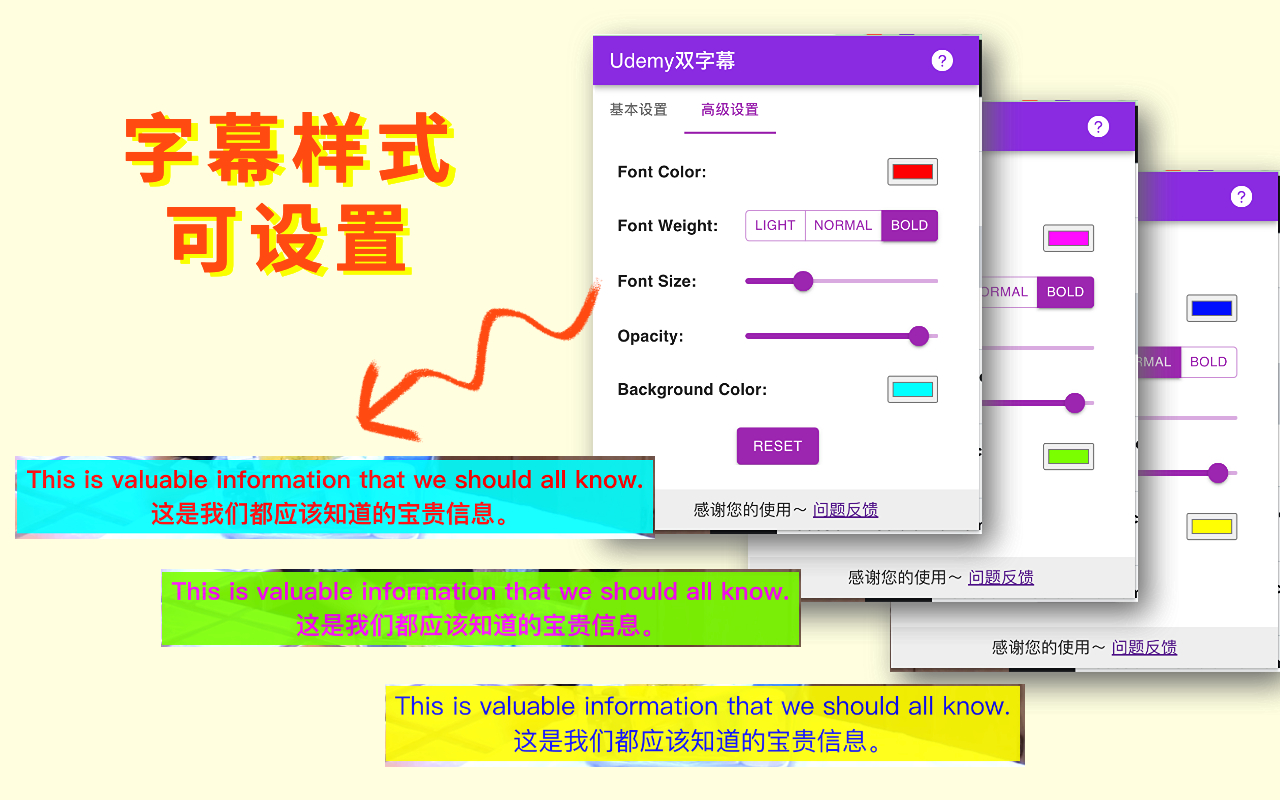Udemy双字幕 - 字幕翻译器截图1
