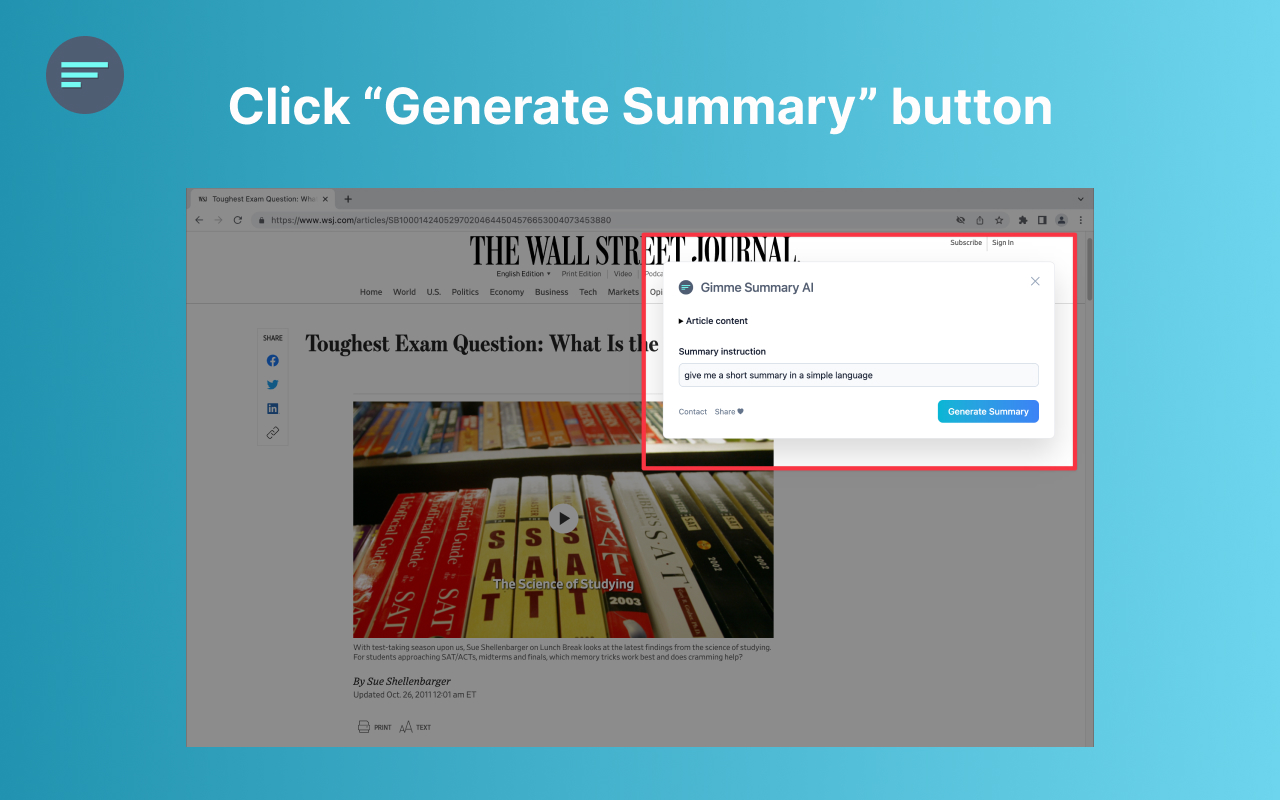 Gimme Summary - Get summary using ChatGPT AI截图4