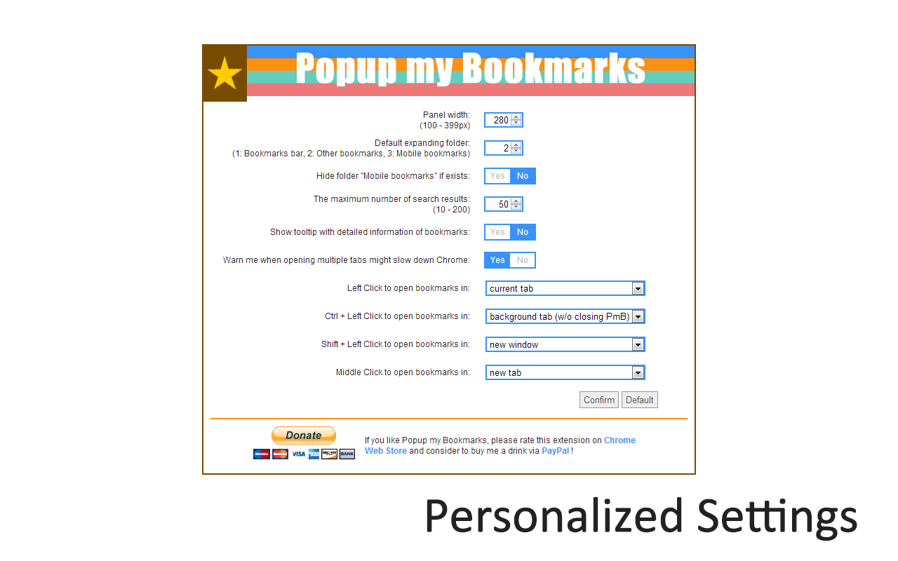 Popup my Bookmarks截图2