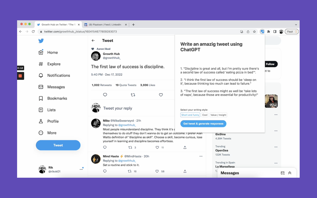 TwitterGPT - Respond to tweets with ChatGPT截图1