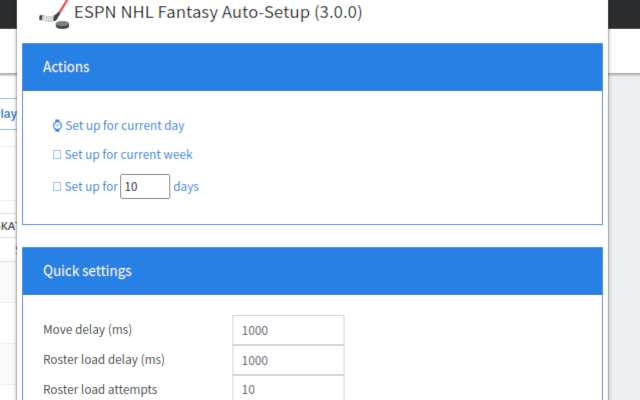 ESPN NHL Fantasy Team Auto Setup截图2