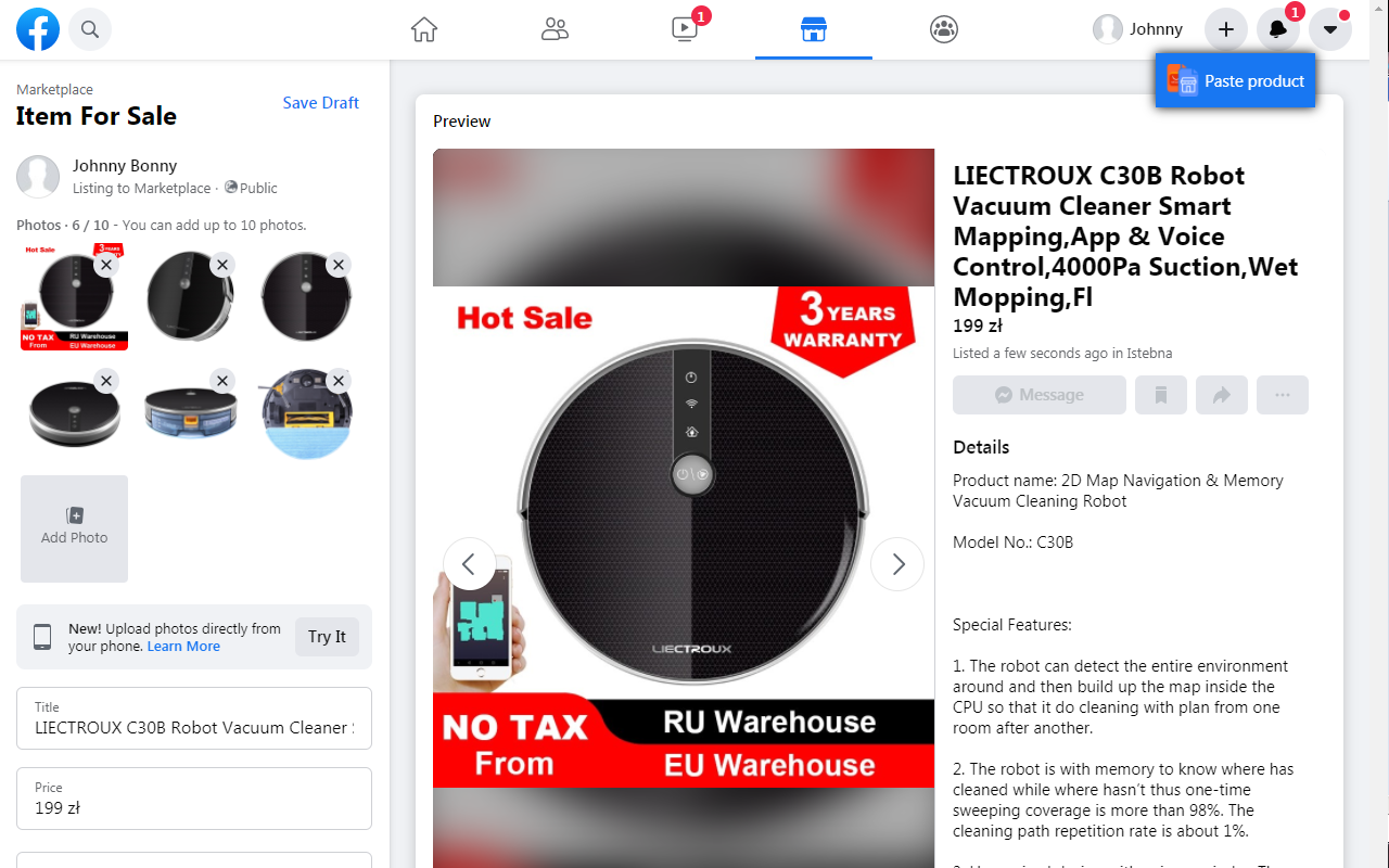 Import Aliexpress™ product to Facebook™截图1