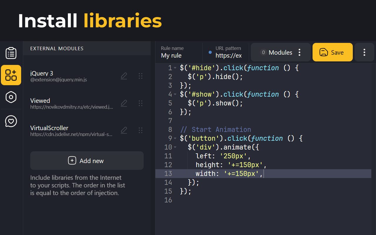User JavaScript and CSS截图1