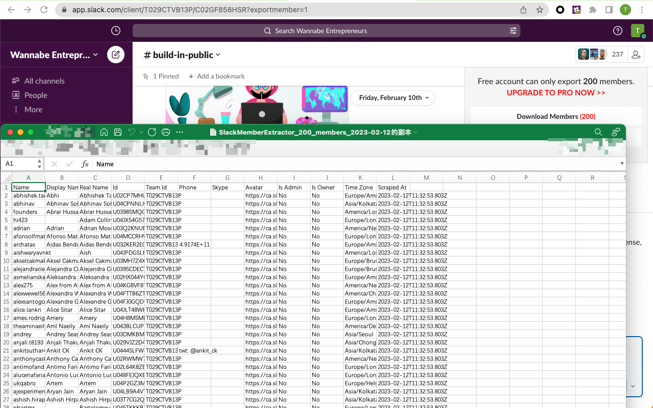 Slack™ 成员提取器 - 导出 Slack 频道成员截图2