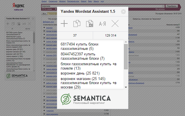 Yandex Wordstat Assistant截图1
