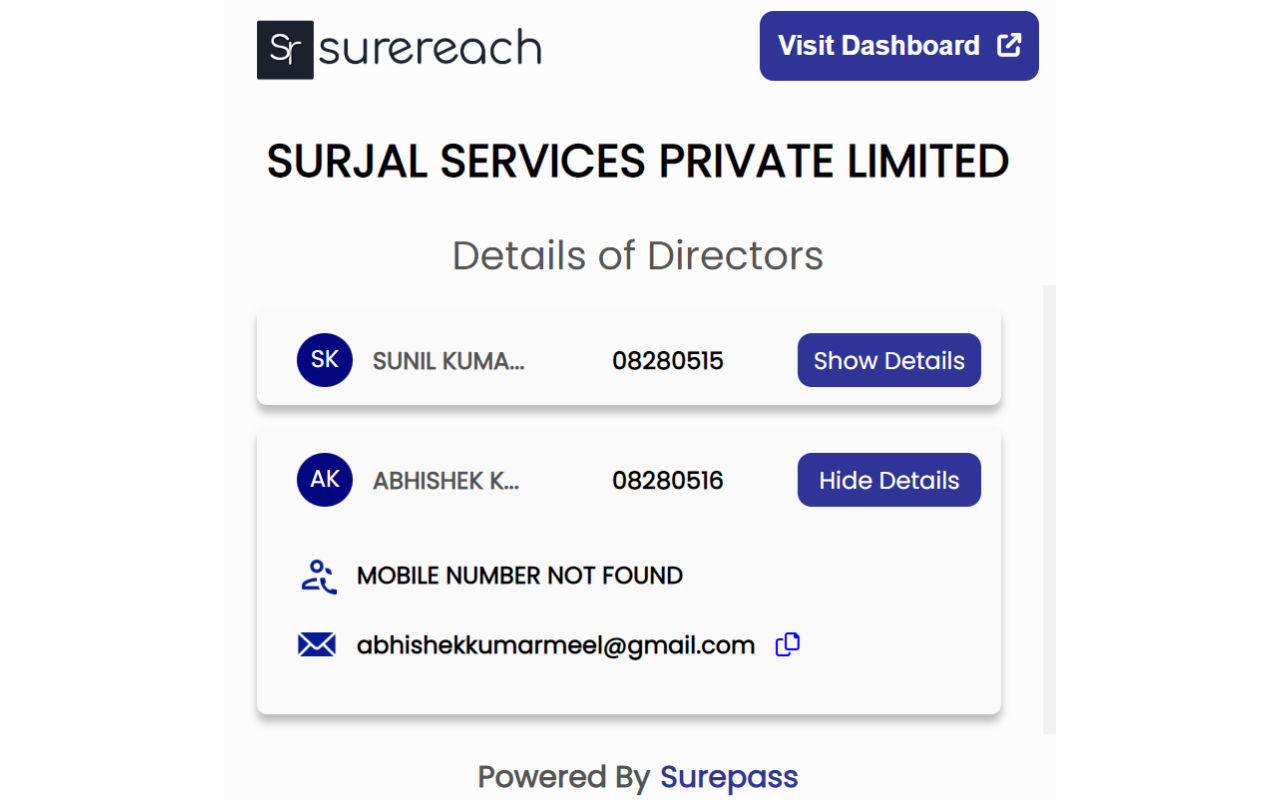 Surereach: Find verified Mobile No. & Emails截图2