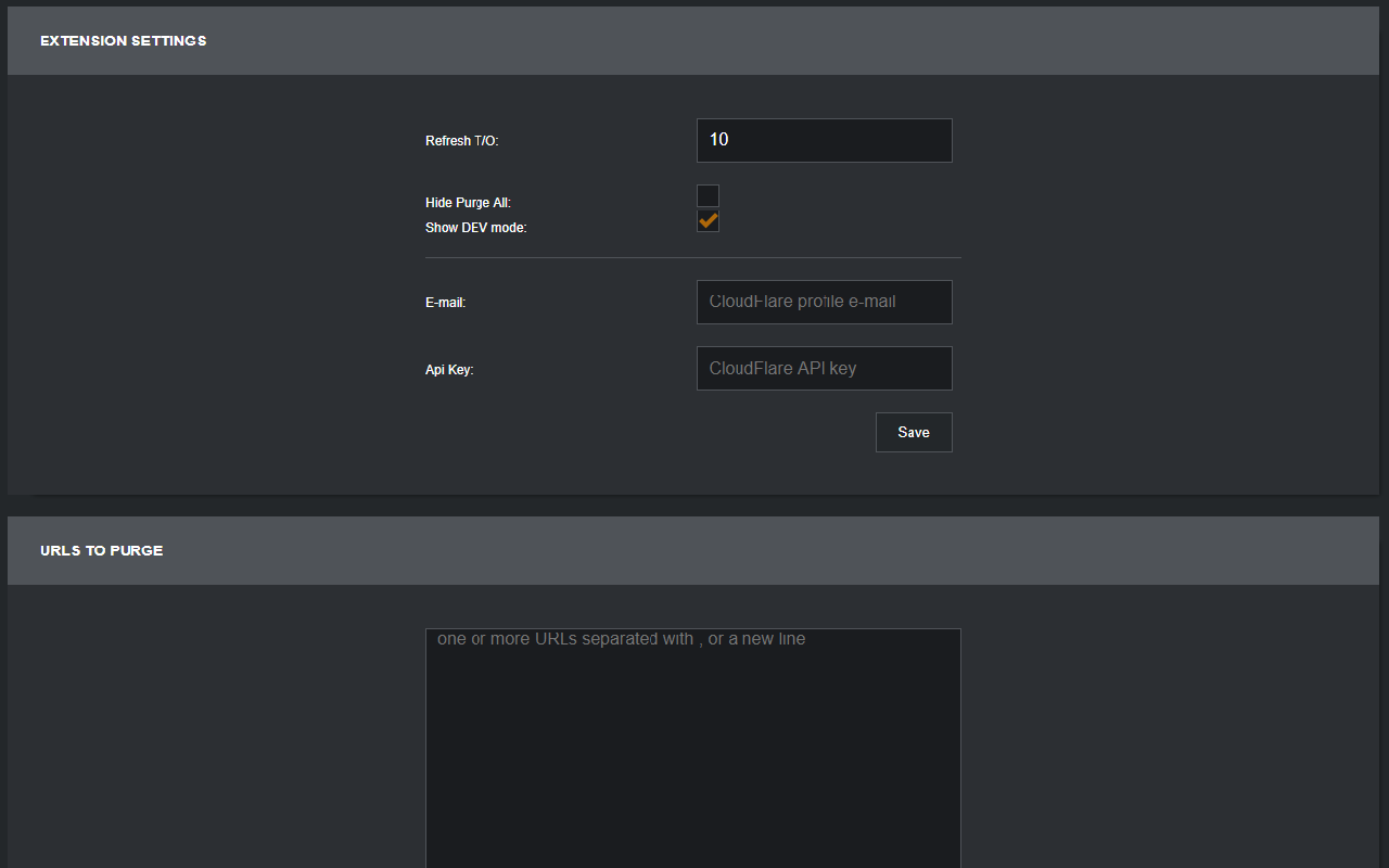 CloudFlare Purge Plugin截图1
