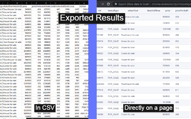 Export Zillow data to Excel截图2