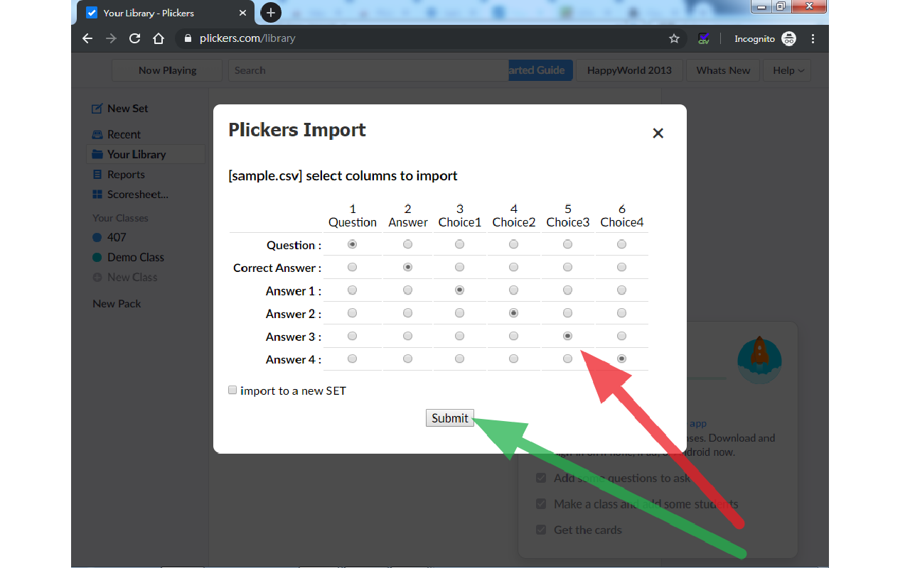 Plickers CSV import截图1
