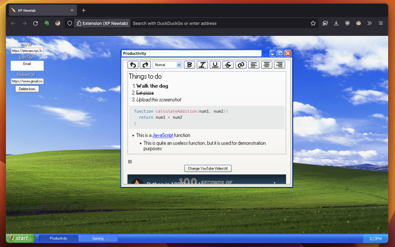 XP Newtab截图1