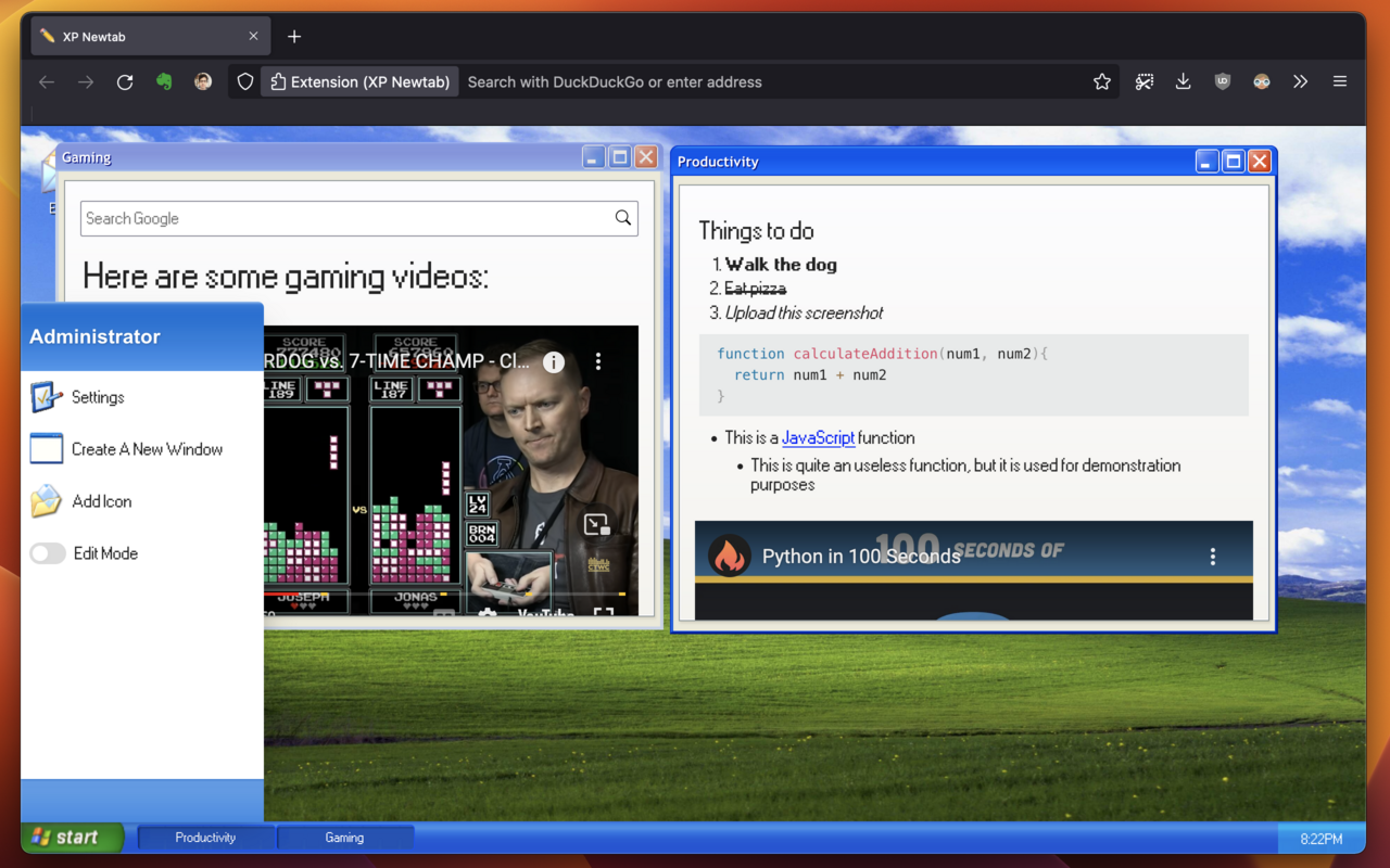 XP Newtab截图2